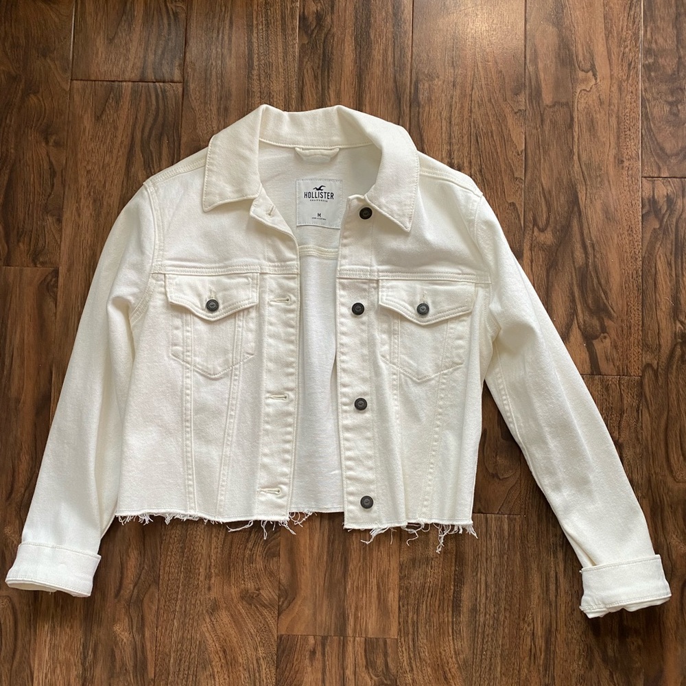 Hollister White Denim Jacket